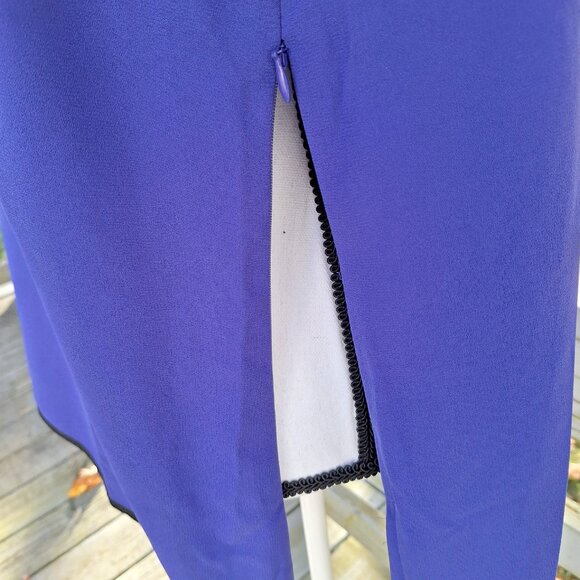 Talbots Purple Tunic Top Black Trim Large - Picture 5 of 8